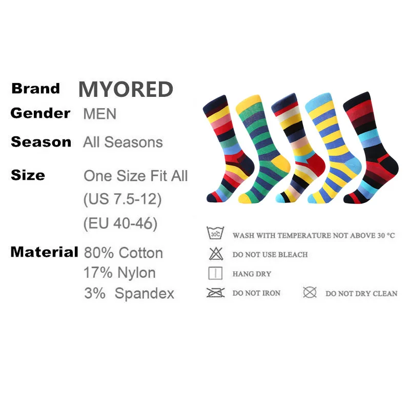 MYORED Прямая поставка 5 пар/лот горячая Распродажа sokken длинная Повседневная