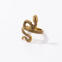 docona gothic snake animal geometry joint rings for women ancient gold color metal alloy party punk jewelry accessories 17398