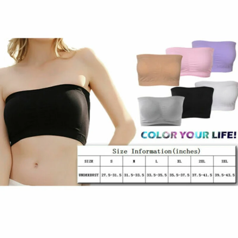 

Ice Silks Air Bra Tube Top Strapless Breathable Soft Tube Top Bandeau Bra ALS88