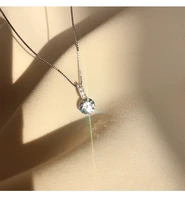 hot 925 sterling silver flash diamond necklace simple zircon water drop pendant feminine clavicle chain fine jewelry gift