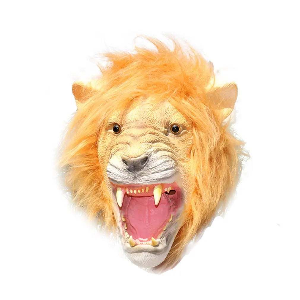 

Lion Mask Latex Animal Mask Funny Prom Party Prop Headgear Halloween Cosplay Decoration Horror Modeling Mask