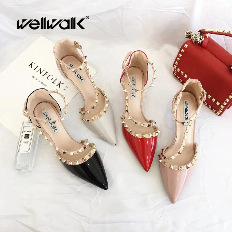 Сандалии Wellwalk женские на высоком каблуке босоножки с ремешком щиколотке