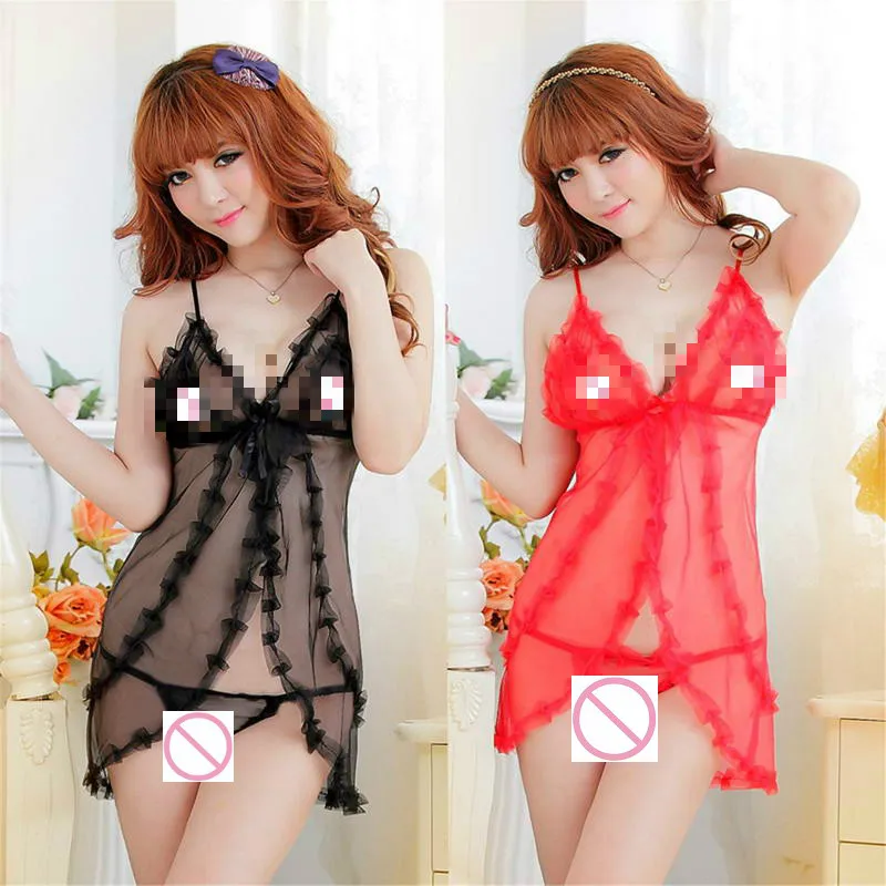 Эротическое нижнее белье для взрослых соблазнительное ночная рубашка с открытой