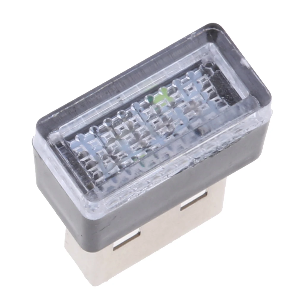 

USB LED Car Interior Atmosphere Light Illumination Decoration ice blue+White