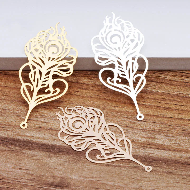 Серьги и подвески из филигранных перьев 65x29 мм фурнитура для поделок сделай сам