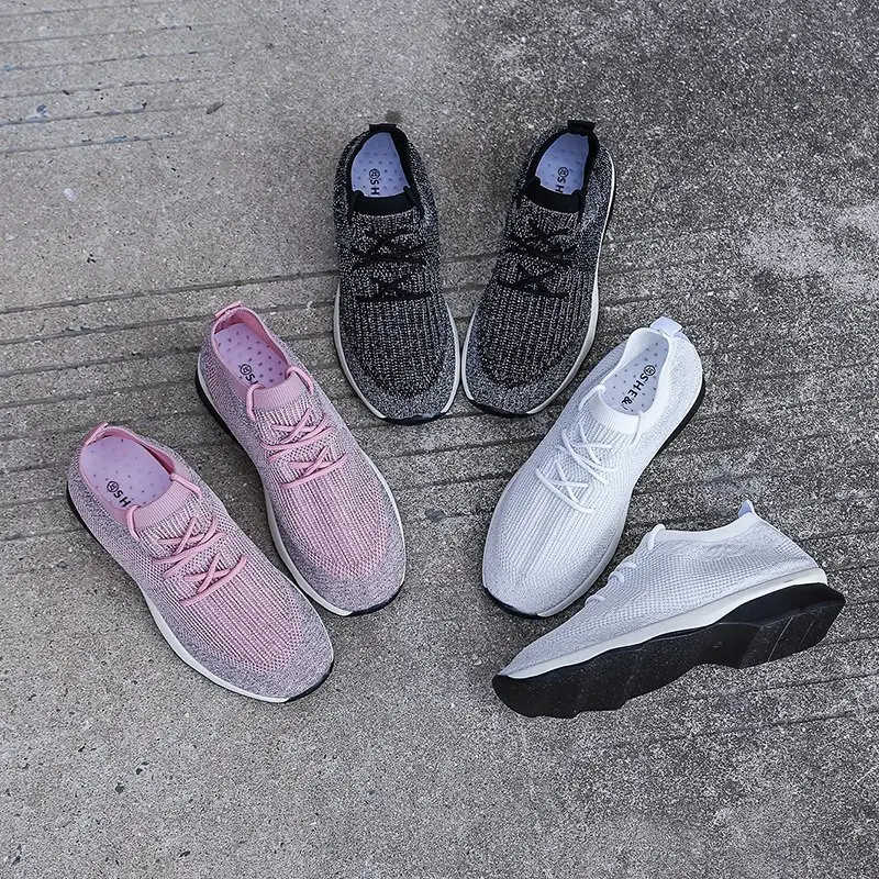 

2021 Women Flat Platform Shoes Woman Sneakers for Women Breathable Mesh Tenis Ladies Shoes for Sock Sneakers Zapatillas Mujer