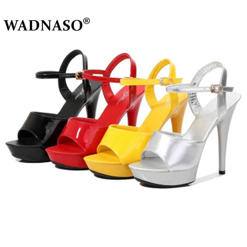 

34-43 Summer Shoes Women Walking Show Artifact Model high-heel Shoes Sandals Thin-heel 13cm Sexy Black Platform high-heel Shoes