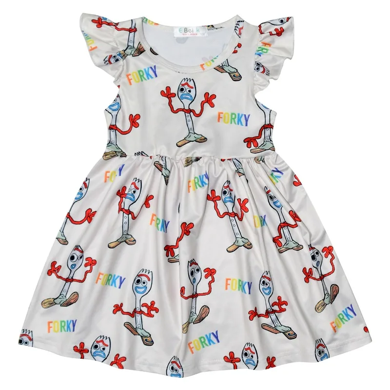 2020 Лидер продаж мультфильма История игрушек 4 вида рисунков платье для маленьких