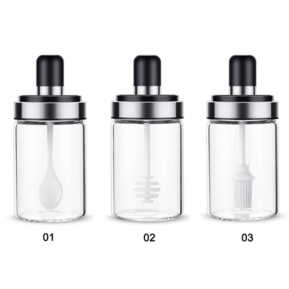 Кухня Стекло приправа бутылка для хранения соли коробка банки специй с ложкой