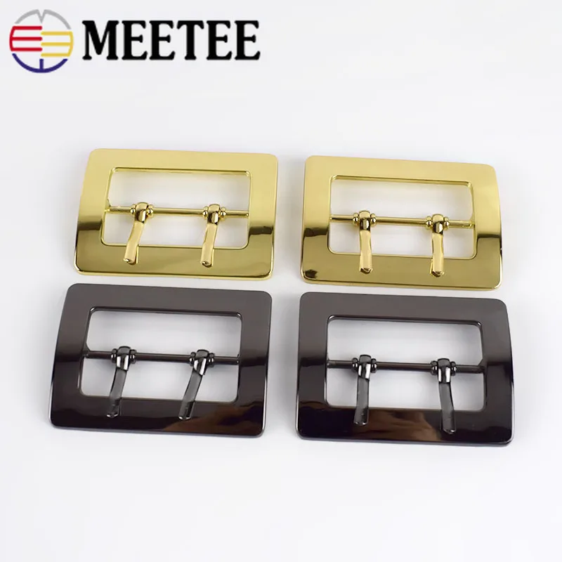 Meetee 4/10 шт 50 мм металлическая двойная пряжка украшение для пальто пряжки ремня