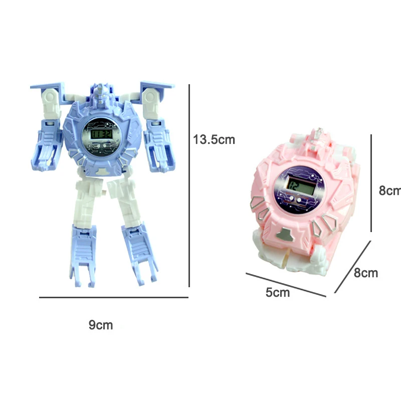 Мультяшные наручные часы-трансформеры игрушка креативные электронные