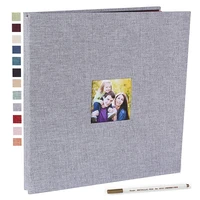 16 inch linen cover albums handmade loose leaf pasted photo album personalized baby lovers diy wedding memorial photo album