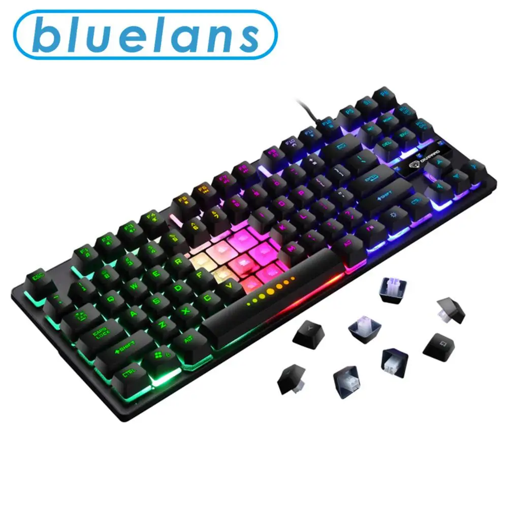 

GK-10 87 Keys Backlight Characters Gaming Mechanical Keyboard Game Anti-ghosting Backlit USB Wired Keyboard For pro Gamer