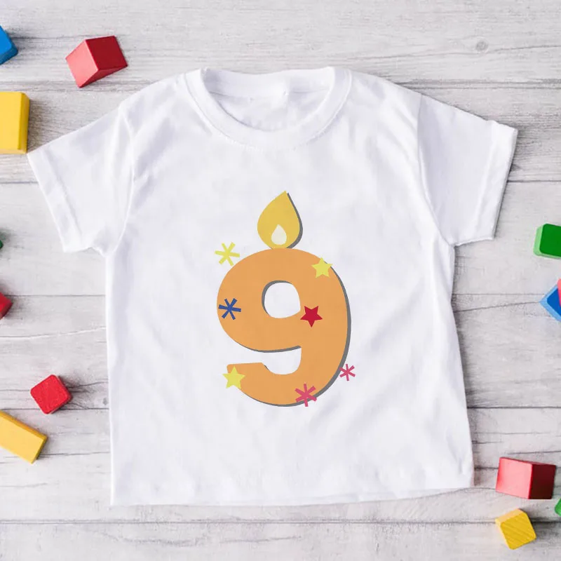 Camiseta de 0 a 9 a&ntilde;os para ni&ntilde;os, ropa de fiesta de cumplea&ntilde;os, camisetas de verano-4