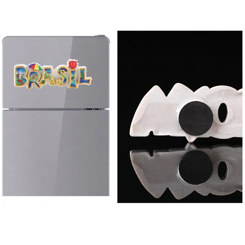 Magnetic Refrigerator Sticker 3D Resin Brasil Letters Statue Fridge Magnet Tourist Souvenir Frame Home Decor | Дом и сад