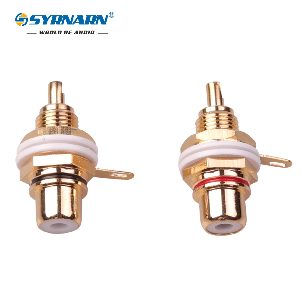 1 пара разъем RCA позолоченный Разъем Панель Крепление Шасси аудио переборка с