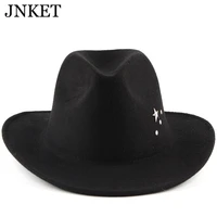 jnket autumn winter men women cowboy hat fashion worsted jazz hat wide brim panama hat fedora hat