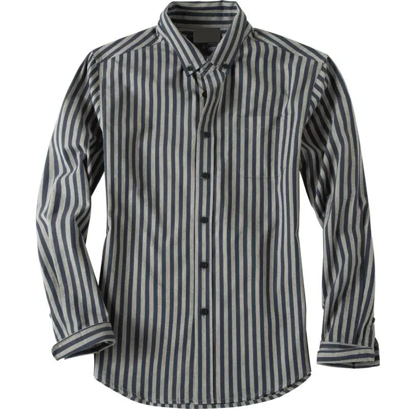 Мужская рубашка в полоску с длинным рукавом размеры до 5XL|Повседневные рубашки| |