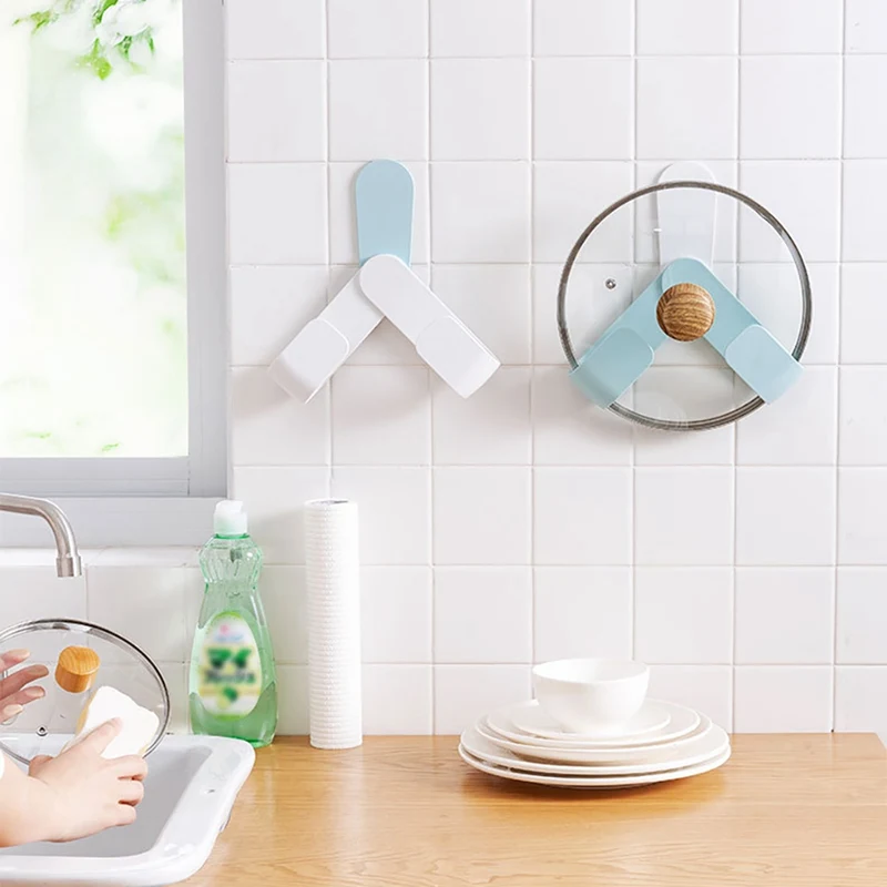 Поворотный кухонный стеллаж для хранения крышек кастрюль настенный вешалка