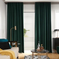 new nordic olive green velvet curtain blackout curtains for living room bedroom solid color curtain treatment home decoration