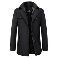 middle and thickened wool woolen coat leisure business new mens cashmere warm coat winter