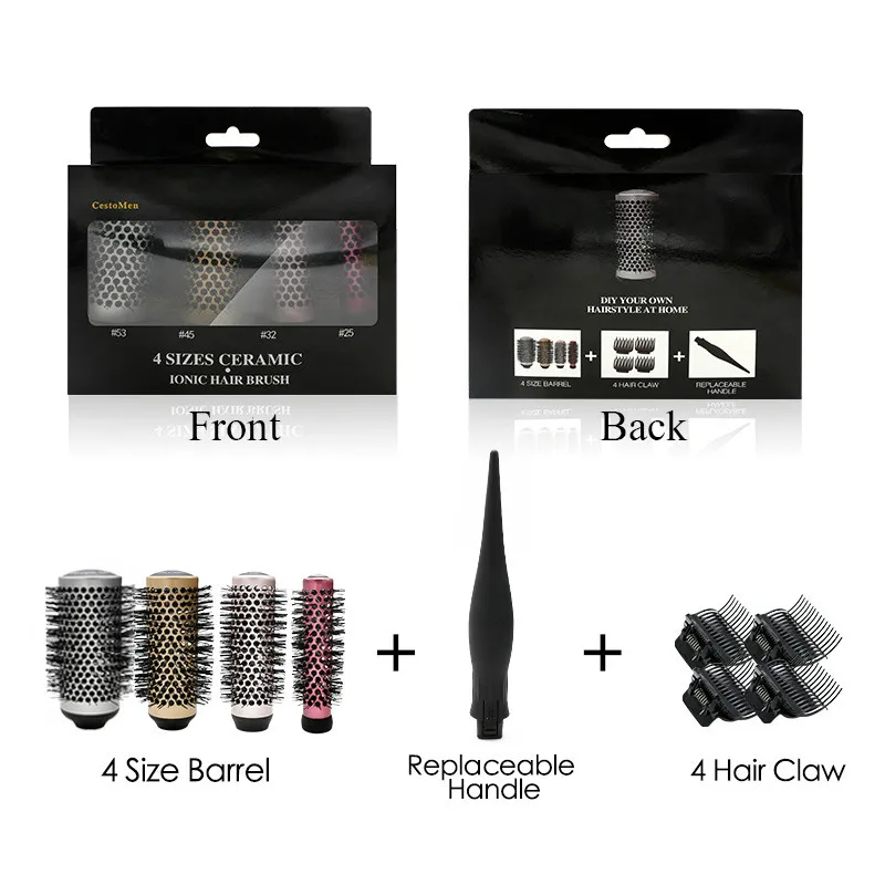 Профессиональная расческа круглый набор кистей Женский керамический роликовый