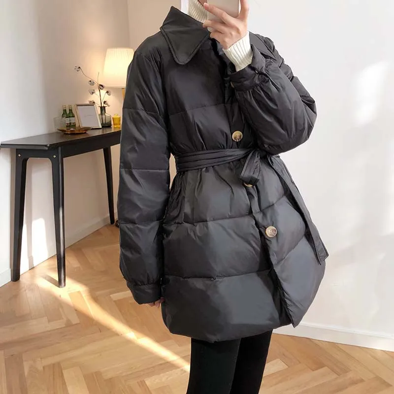 Новый стиль зимний женский темперамент утолщенный модный светильник пуховик на