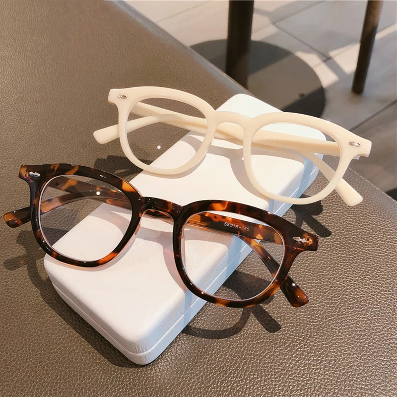 

SO&EI Fashion Square Women Optical Glasses Frame Clear Anti-Blu-Ray Eyewear Vintage Nail Eyeglasses Frame Men Computer Goggles