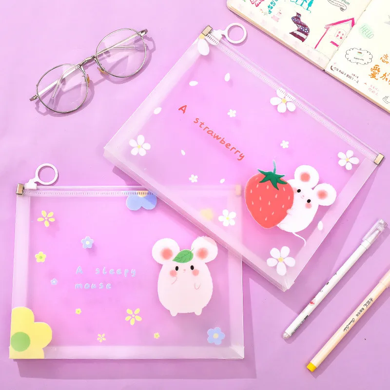 Простой Прозрачный чехол для карандаша милая косметичка школьные и офисные