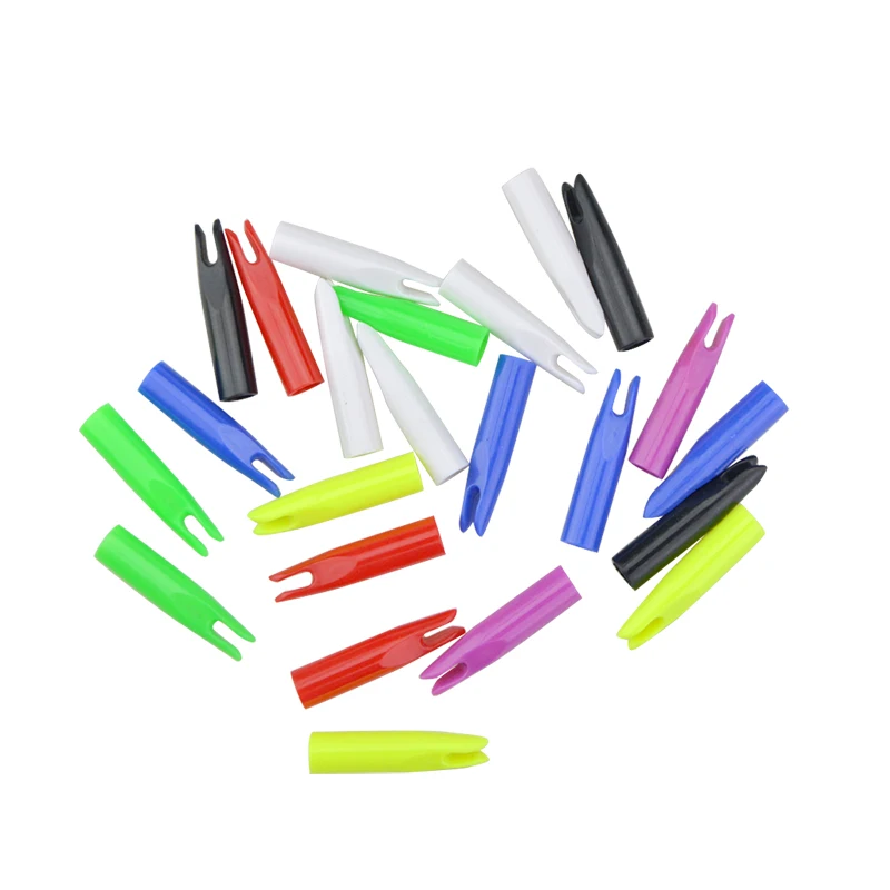 50/100pcs Archery Arrow Nocks Plastic Hunting Glue To Wrapping OD 6mm Shaft End Shooting Accessories | Спорт и развлечения