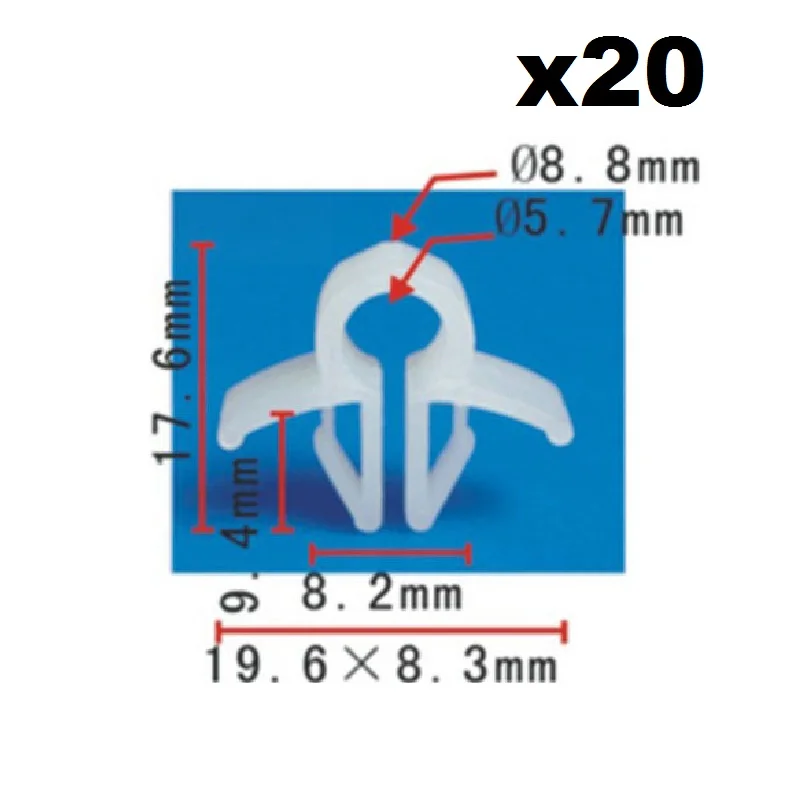 

20 шт для Honda водоструйный зажим для трубы/нейлоновый шпунт/струйный зажим для трубы