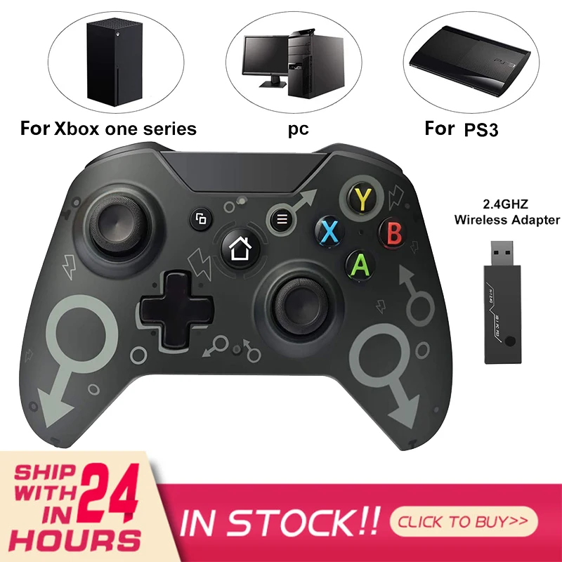 Беспроводной контроллер для консоли Xbox One 2 4 ГГц джойстик с двумя двигателями
