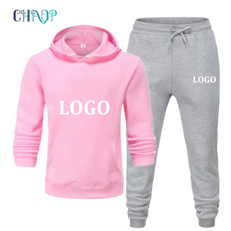 

Custom Your Logo Autumn Winter Brand Men Track Suit Jogging Sportswear Set Fahion Printed Women Hoodies Pants Suit 2021