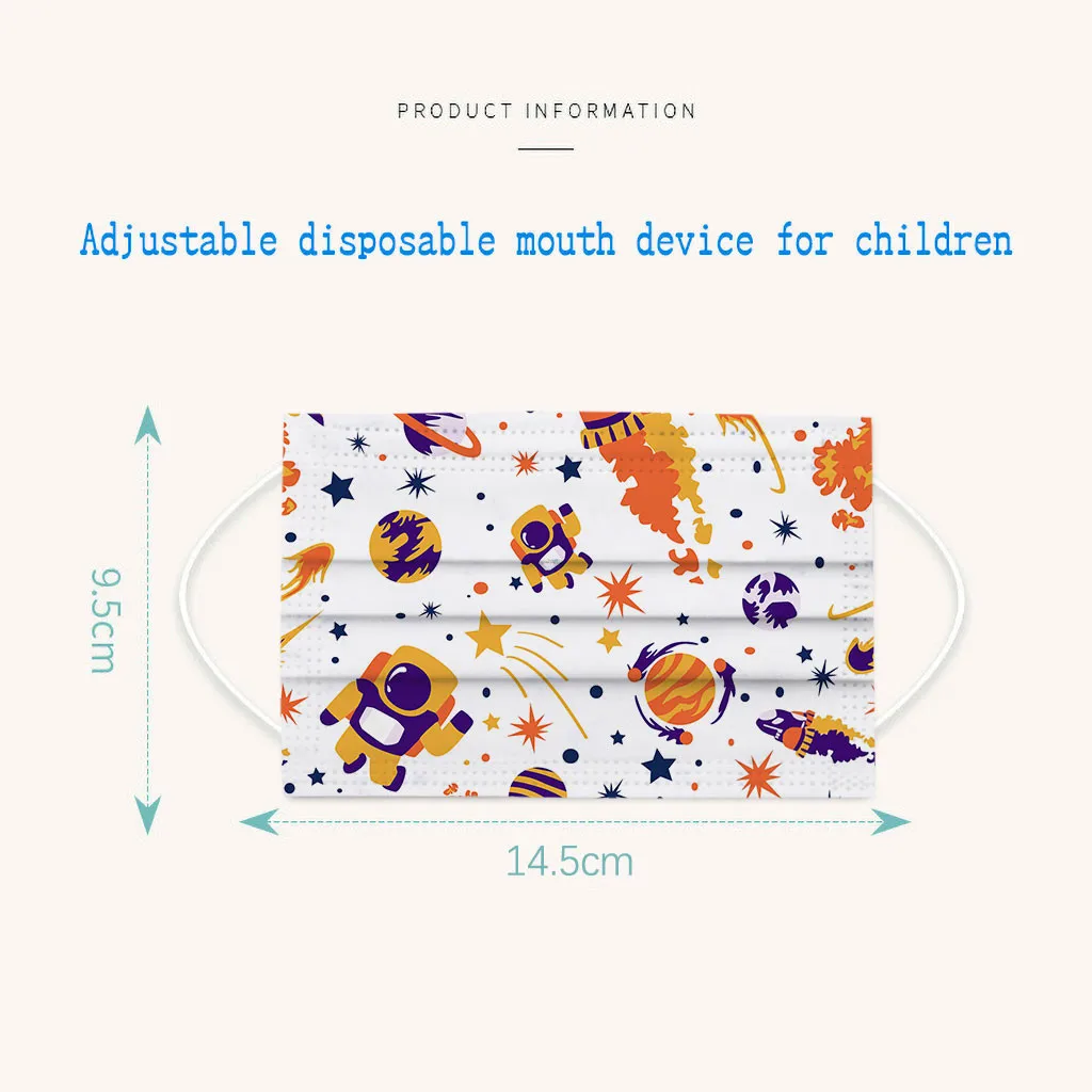 Детская маска одноразовая для лица промышленная 3-слойная с петлями ушей