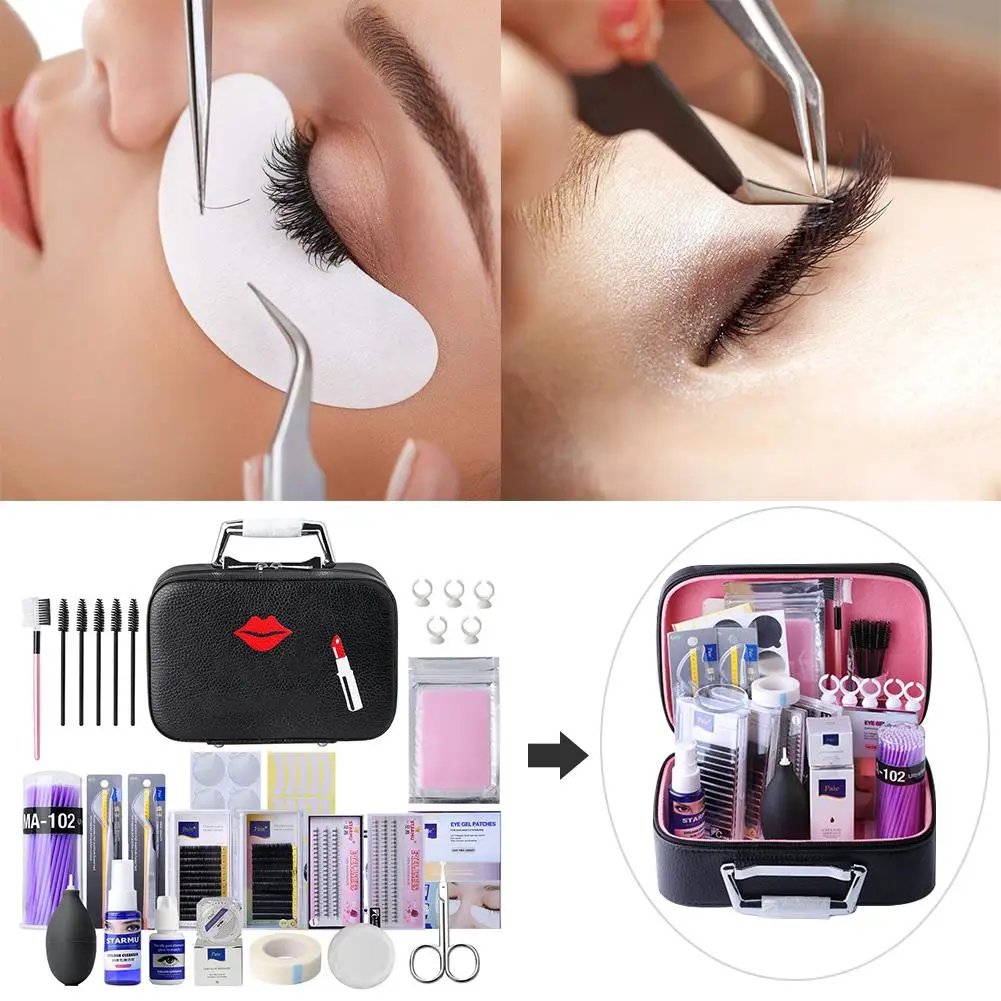 

22PCS/Set Beauty Salon Special Eyelash Extension Kit Fake Eyelashes Tweezers Eyebrow Comb Glue Gel Remover Eyelashes Extension