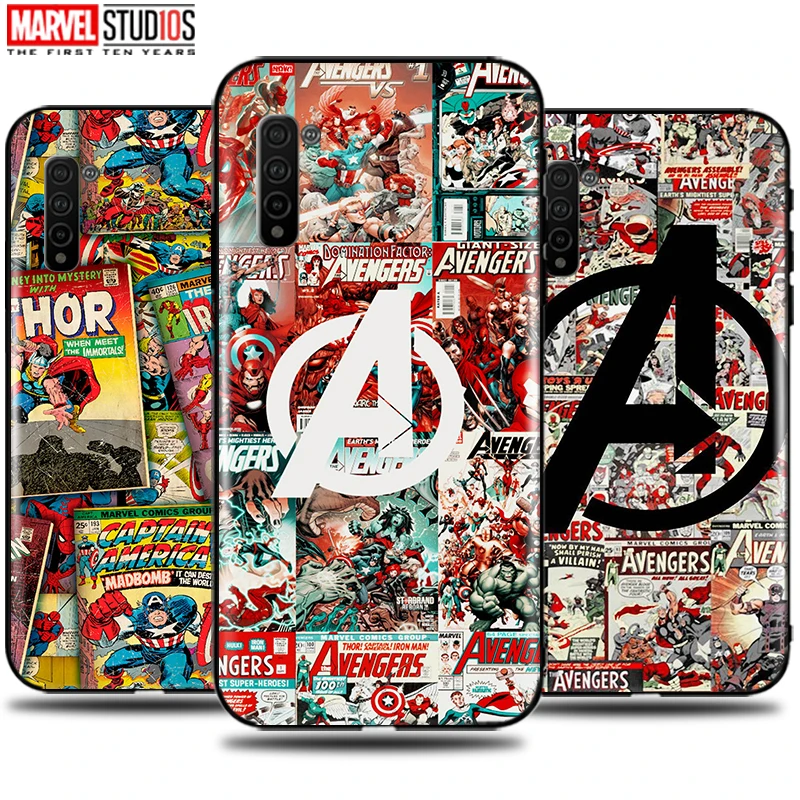 

Phone Case For Huawei Honor 10X Lite Funda Cover =Marvel Avengers Comics Iron Man SpiderMan Hulk Venom Captain America Thor