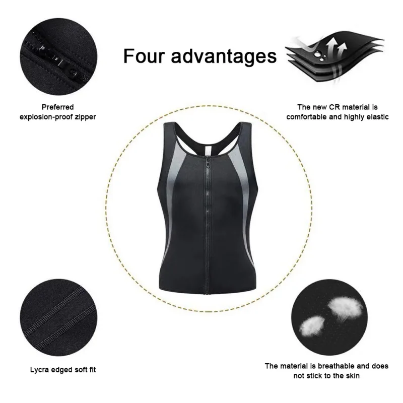 

Vest For Men Waist Trainer Vest Corset Men Weightless Neoprene Body Shaper Sauna Workout Tank Shirt For Gym Running Exercise