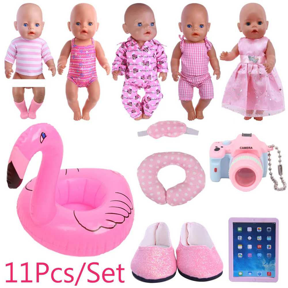 Акции! 11 шт./компл. кукольная одежда обувь купальники Аксессуары для 18-дюймовых