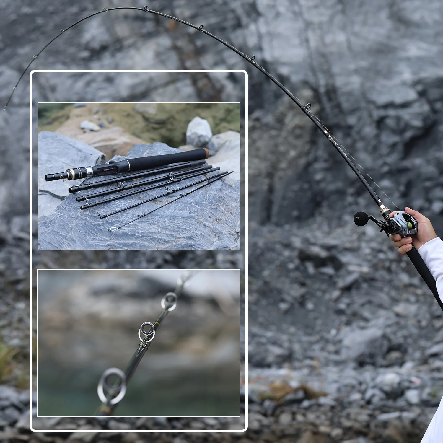 Sougayilang Casting Spinning Fishing Rods Carbon Fiber 2.1M Lure Rod Freshwater SaltWater Portable Travel Tackle | Спорт и