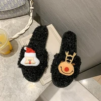 2021 new home cute santa cotton slippers ladies autumnwinter comfortable slippers furry slippers women fashion shoes shoes