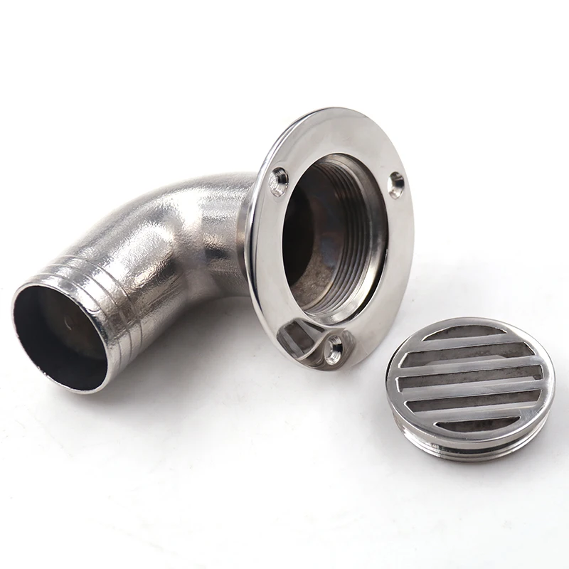 Лодочный дренаж 35 мм зеркальный морской 90 градусов/дренаж пола из нержавеющей