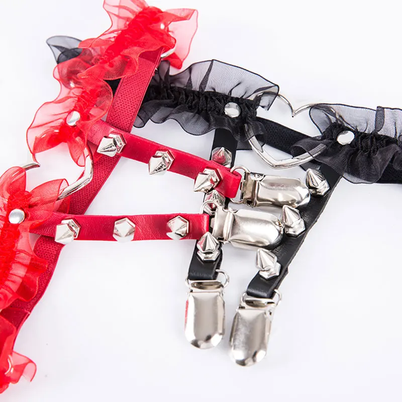 Женский сексуальный ремень с заклепками готический сетчатый кружевной из