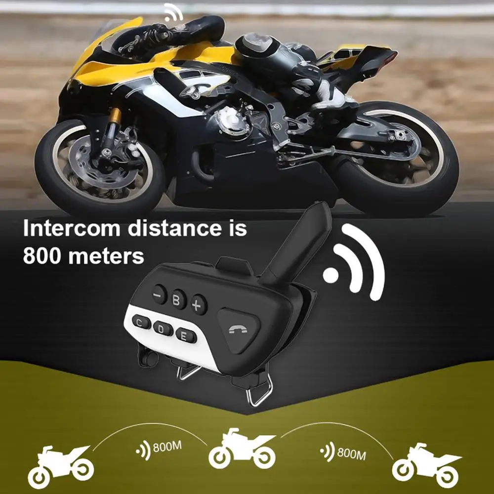 Bluetooth Интерком M7 мотоциклетный водонепроницаемый с поддержкой MP3 и FM