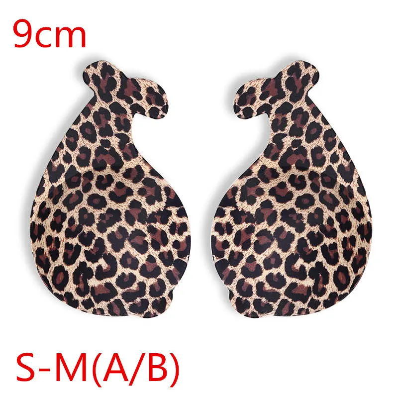 leopard S-M S-xxxl накладки на грудь чаша для питья для кроликов полное покрытие пуш-ап невидимый бюстгальтер многоразовый клей бюстгальтер плюс подъем интимный для вечерние платья - Цвет: leopard S-M