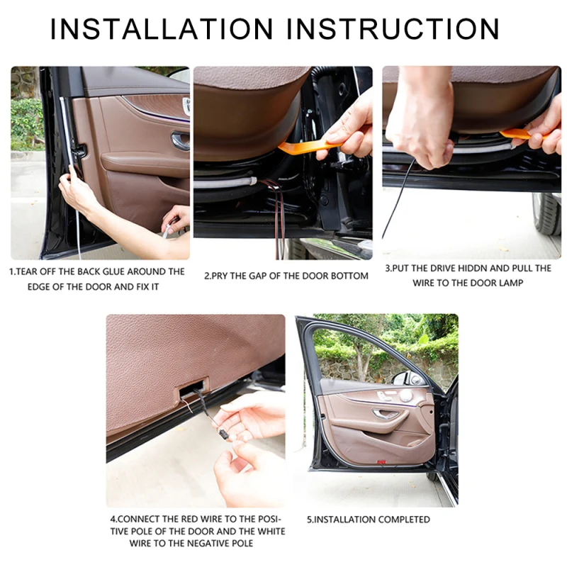 2 шт. авто Стайлинг красно белого цвета светодиодный стример двери анти