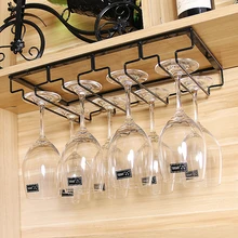 Wine Glass Holder Hanging Plug-in Drinking Goblet Cup Holder With 4 Slots Iron Creative Hanging Cup Kitchen Holders Tools