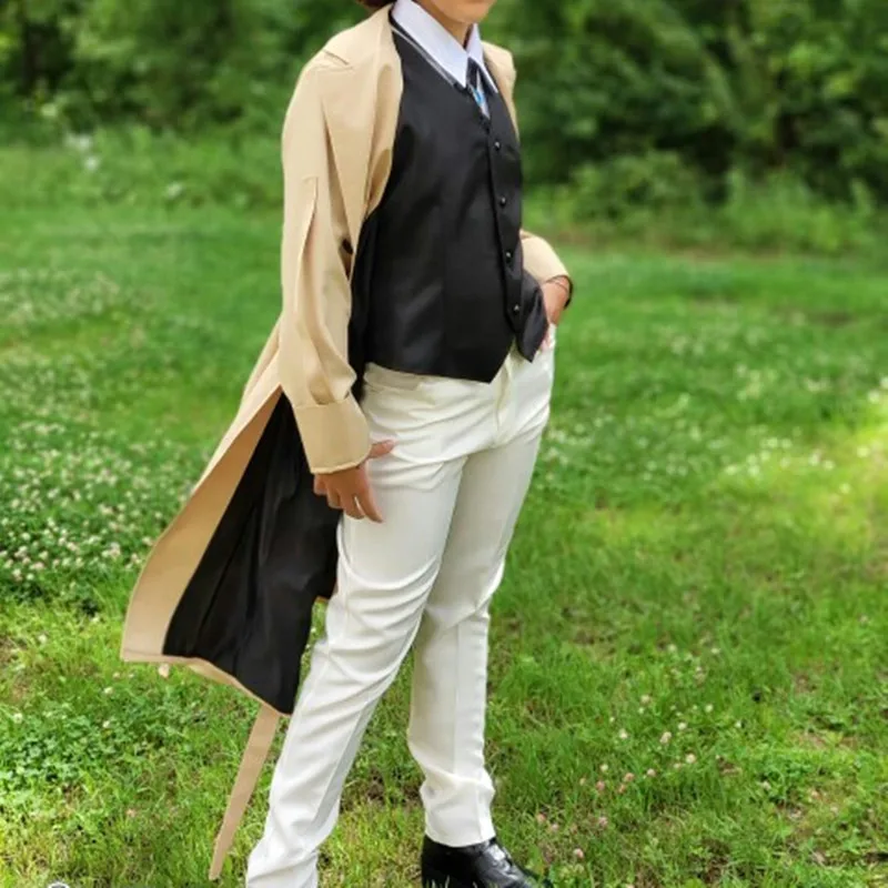 Anime Bungo Stray Dogs Dazai Osamu Cosplay Costume Long Jacket Coat Suit Adult Men Windbreaker Halloween Christmas clothing |