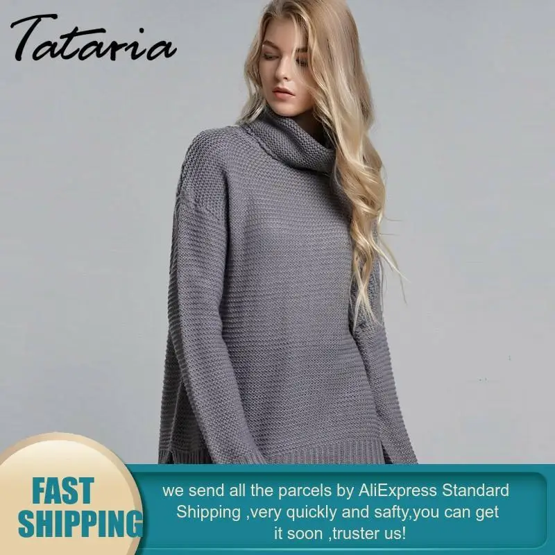 Women's Jumper Turtleneck Sweater Pullover Warm Christmas Coarse thick Winter Cable Knitted Oversized | Женская одежда