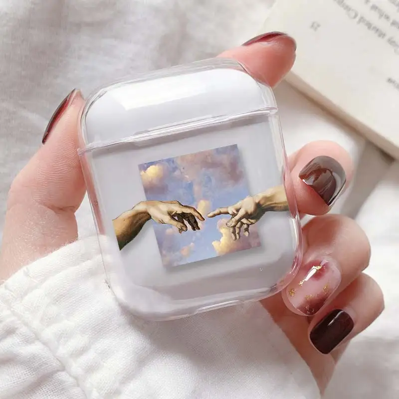 Прозрачный чехол для Airpods Art AirPods 1/2 Чехол Жесткий ПК Защитный беспроводной