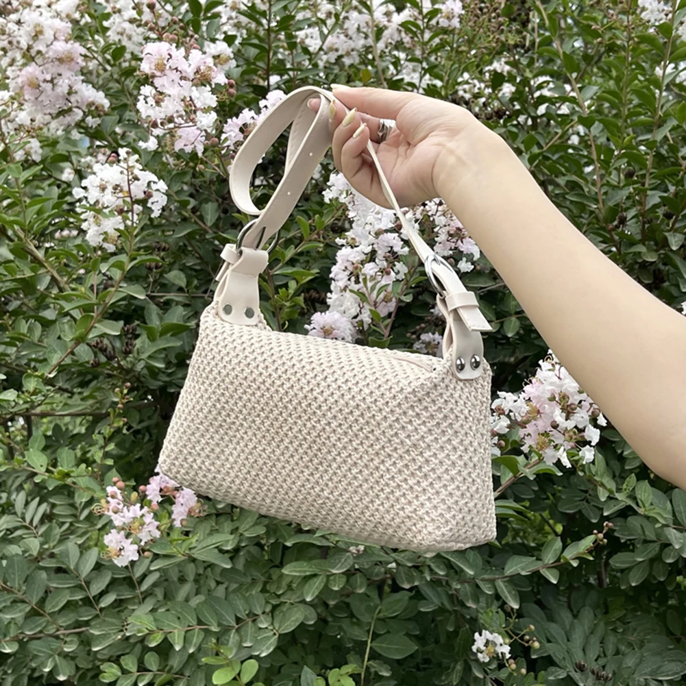 

Women's Bag Fashion Women Straw Woven Shoulder Underarm Bags for Women Ladies Summer Beach Vacation Small Shopper Handbags Purse